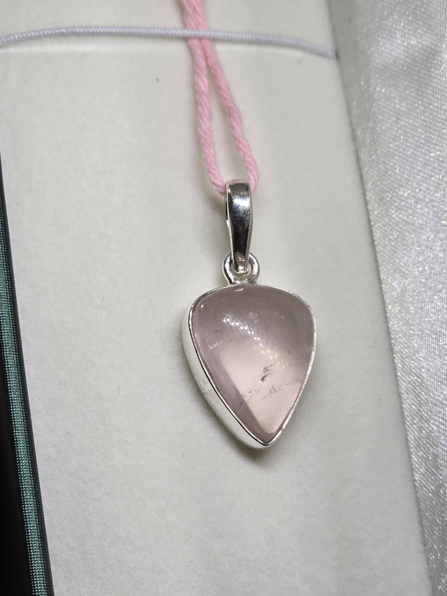 Pendentif Quartz rose et Argent 925 