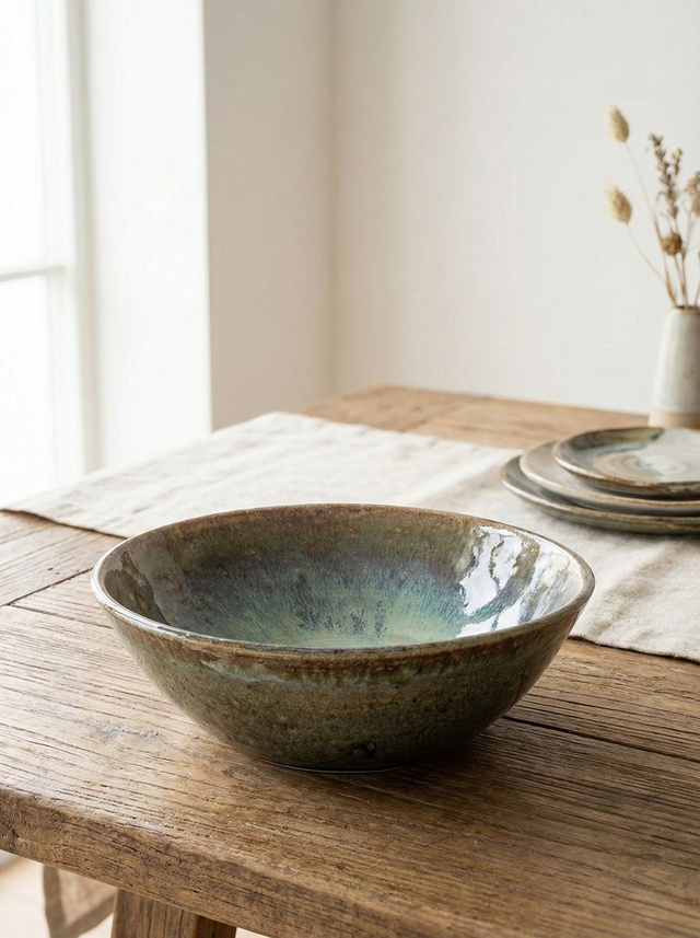 Medium Bowl in Green Ocean