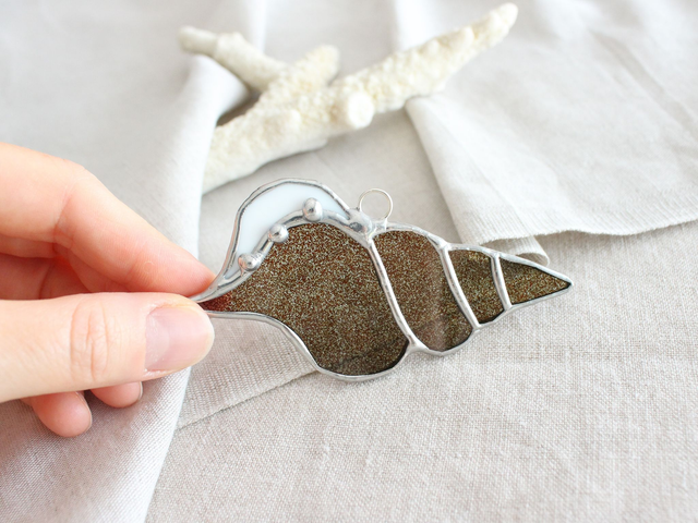 🐚 Suncatcher "Krogen" en vitrail