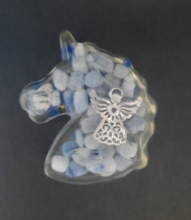 Licorne Orgonite Aventurine bleue / Lapis Lazuli