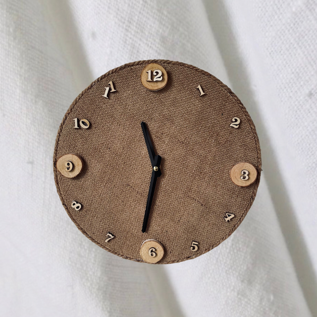 Horloge toile de jute