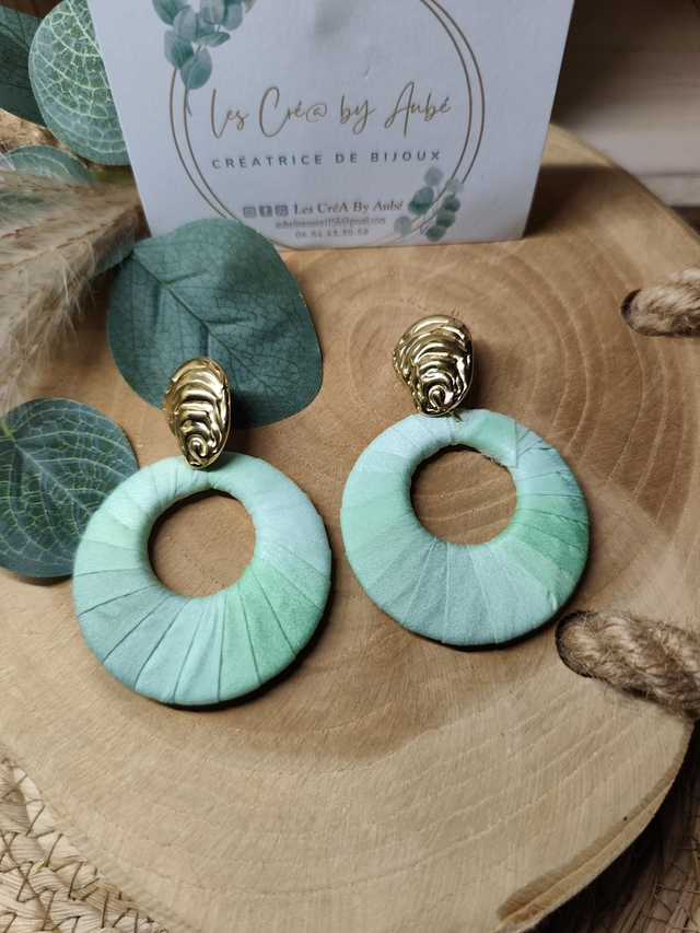 BO CREOLES SATIN VERT 0000803