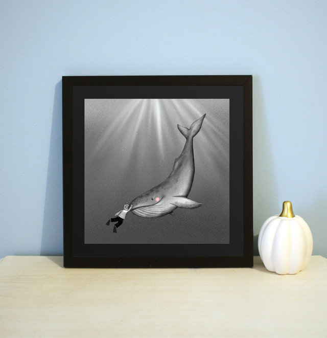 Print carré "Le marin et la baleine #2"