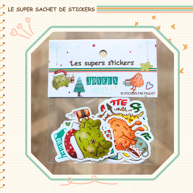 Sachet stickers noel