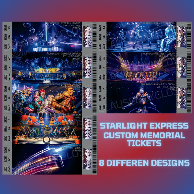 Custom Ticket: Starlight Express - Wembley OG's 2024 | 8 Designs