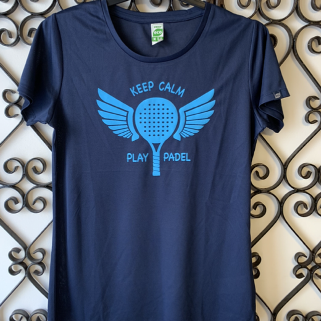 Tee-shirt femme technique « keep calm play padel »