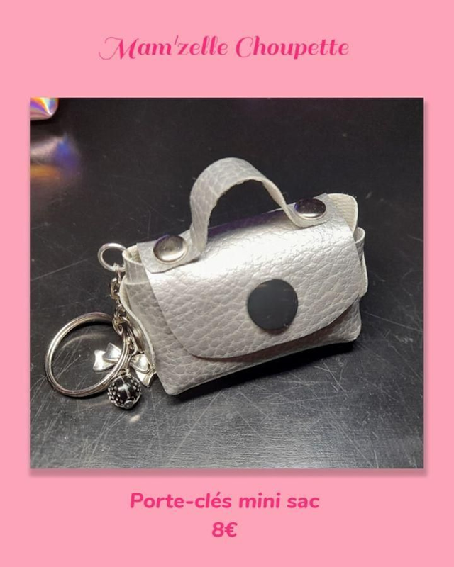 Porte-clés Mini-sac argenté 