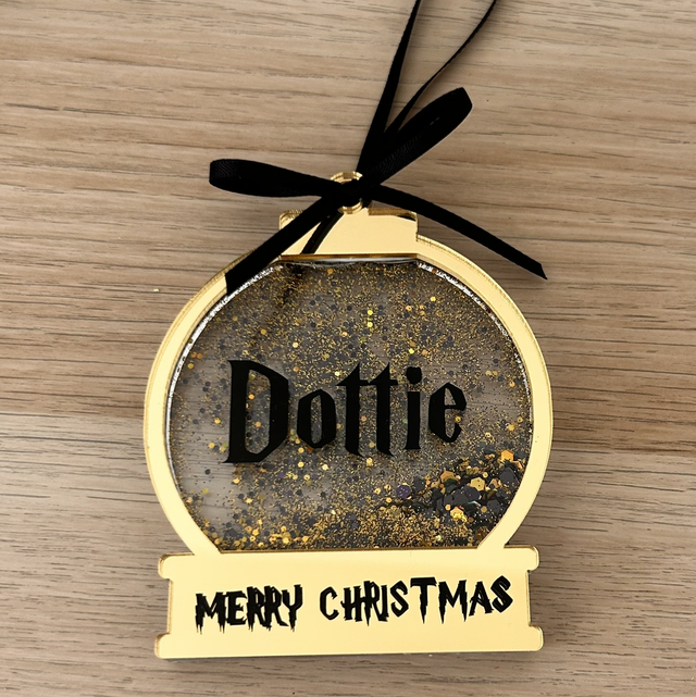 Magical Wizarding Style Personalised Snowglobe Christmas Decoration