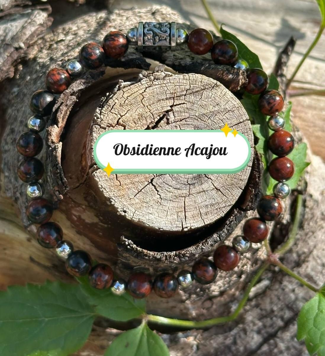 Bracelet d'Obsidienne Acajou 