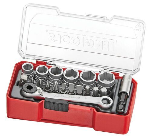 1/4&quot; Socket Set 6 pt With Belt Clip 19 Pieces TJ1419