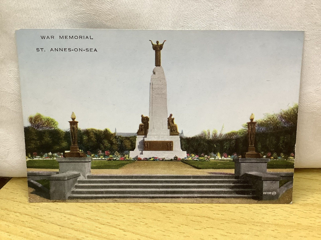 St. Annes-on-Sea, War Memorial, Lancashire, Valentine's Valesque Series vintage postcard. Our Ref No. R546 £2.25