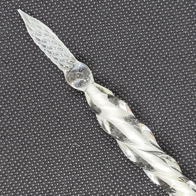 Glass Ink Pen - White Twirl
