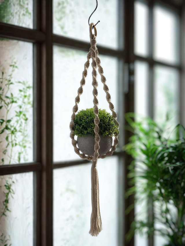 PORTE-PLANTE en macramé