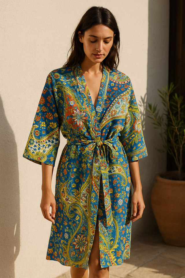 Kimono Jardin d’Été - 130cm - 100% coton 