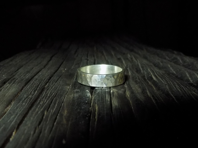 BAGUE SIMPLE-Argent Forgée/Martelée 