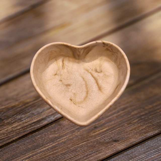 Herzschale Beige Marmor