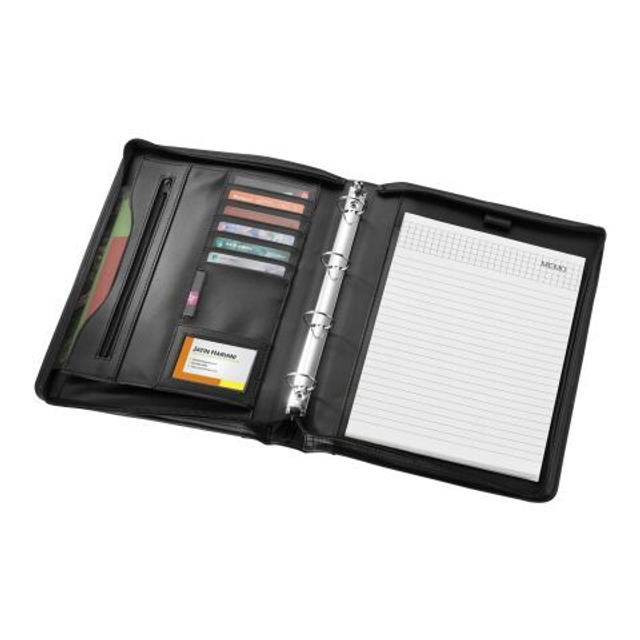 Ebony A4 zippered portfolio