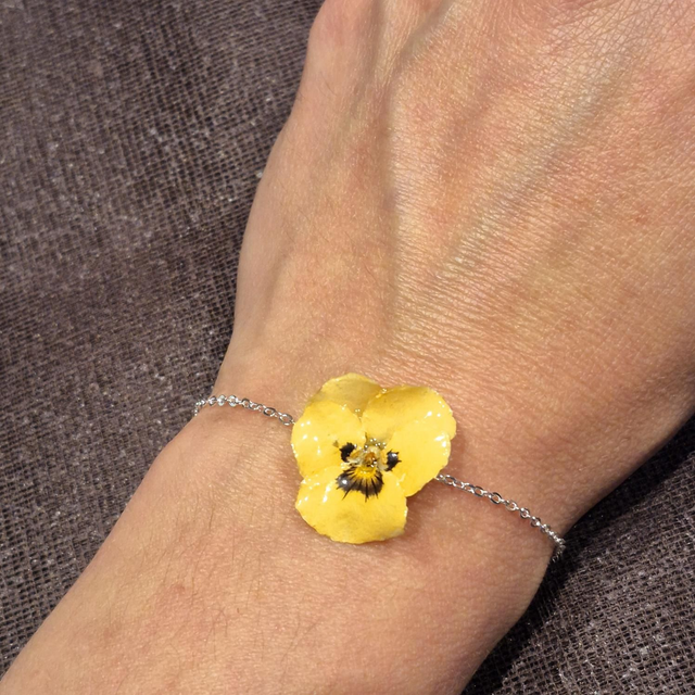 Bracelet Pensée – Acier inoxydable argenté