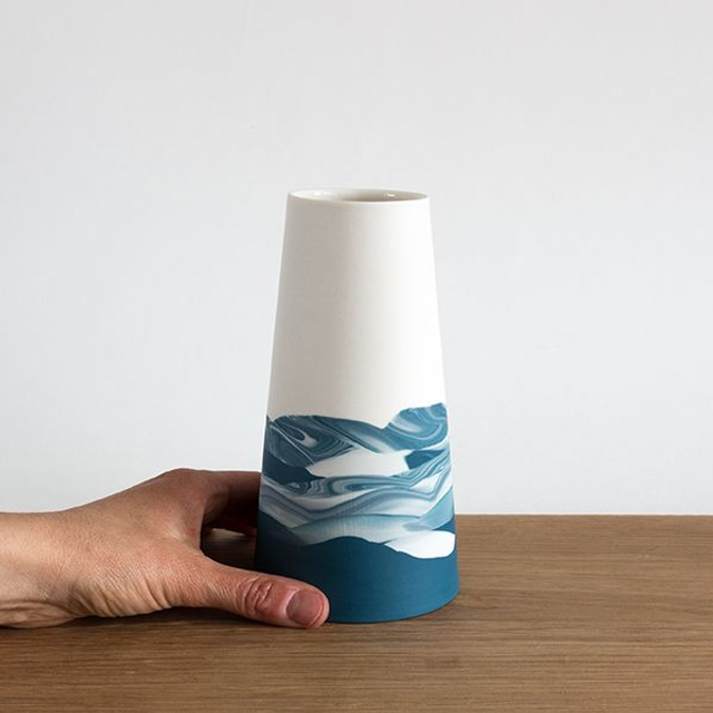 Vase - Moyen - Horizons - Bleu émeraude