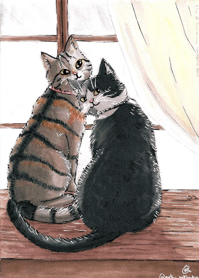 Commande de dessin, 2 chats ou +