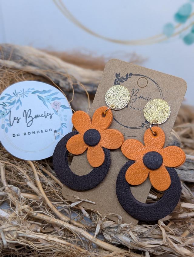 Boucles d'oreilles baby Marguerite orange bm1113