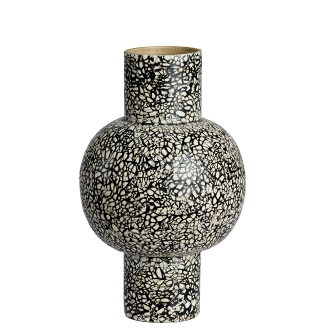 GIRONA vase - bamboo + black + cream