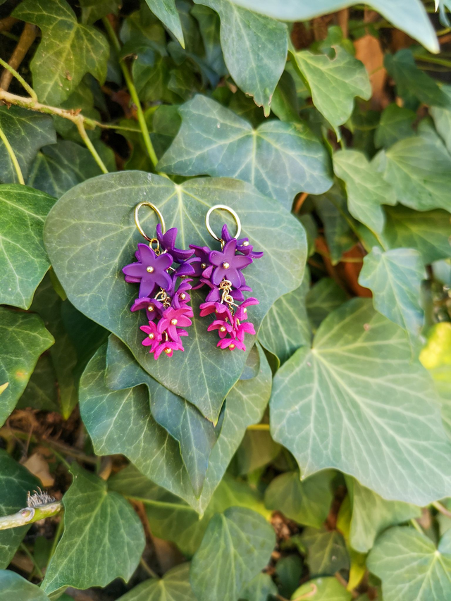 Collection Florale Prune du Jardin - Boucles d'oreilles Andréa