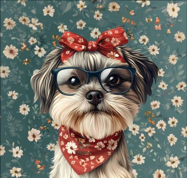 Panneau Chien  en Polyester imperméable - 40x40cm 