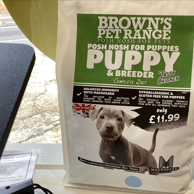 Posh Nosh tastes chicken (puppy)