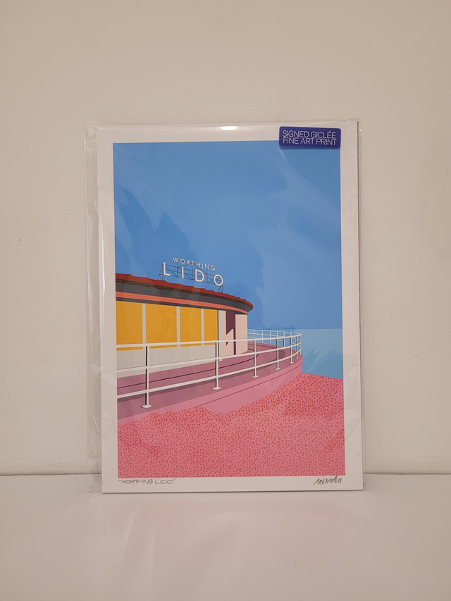 Worthing Lido Signed Giclée A4 Print - JP-115