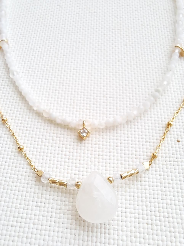 ALBA - gold-filled - Pierre de lune - cristalderoche - collier