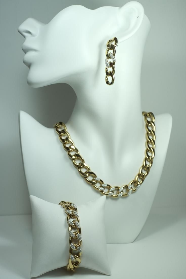 Parure de bijoux en acier inoxydable or