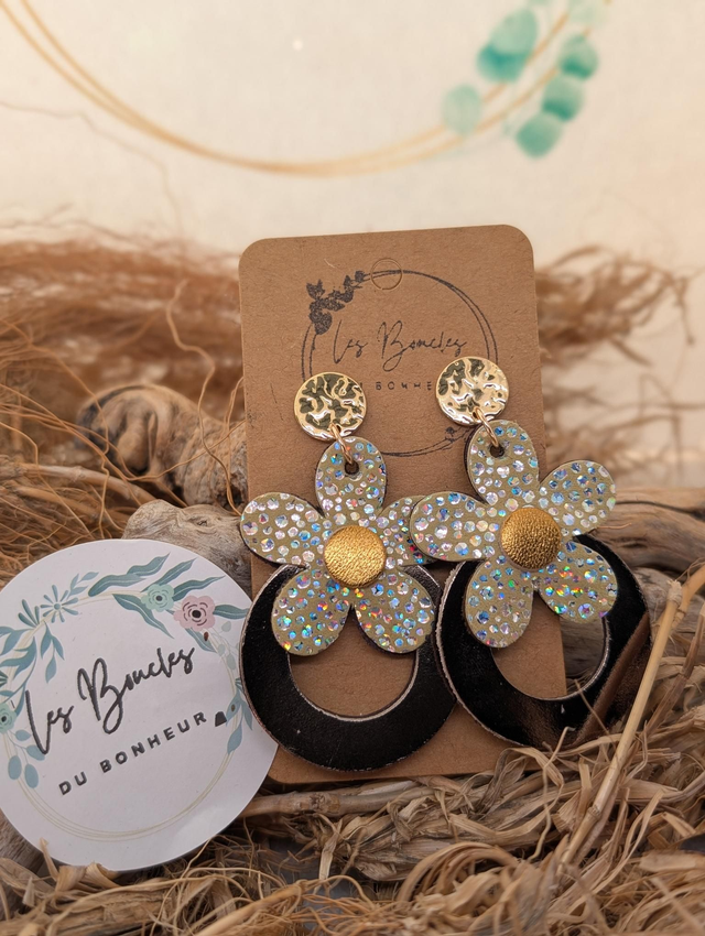 Boucles d'oreilles Baby Marguerite bronze doré mo078