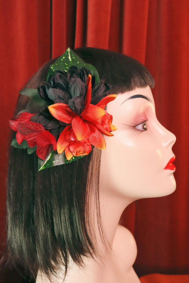 Hair flowers • M • Dark tiki Lava
