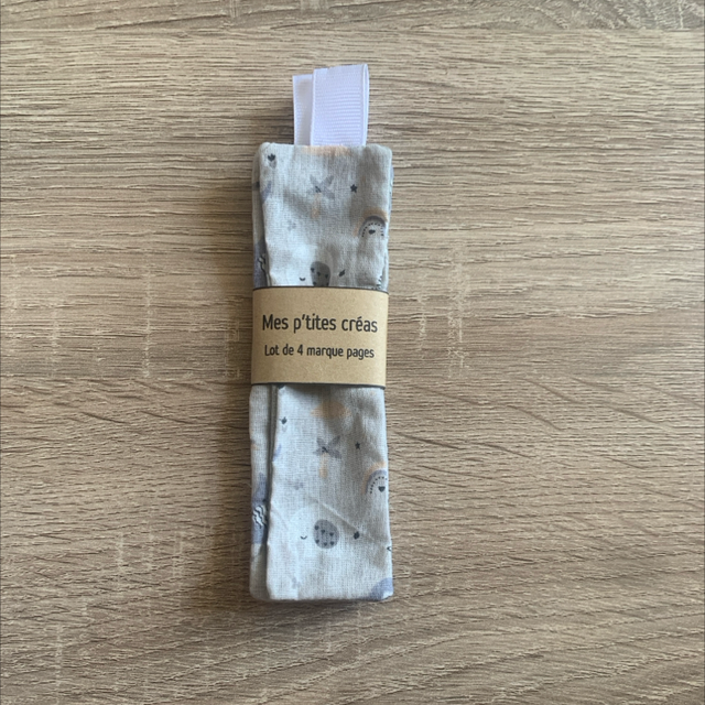 Lot de 4 marque pages en tissu