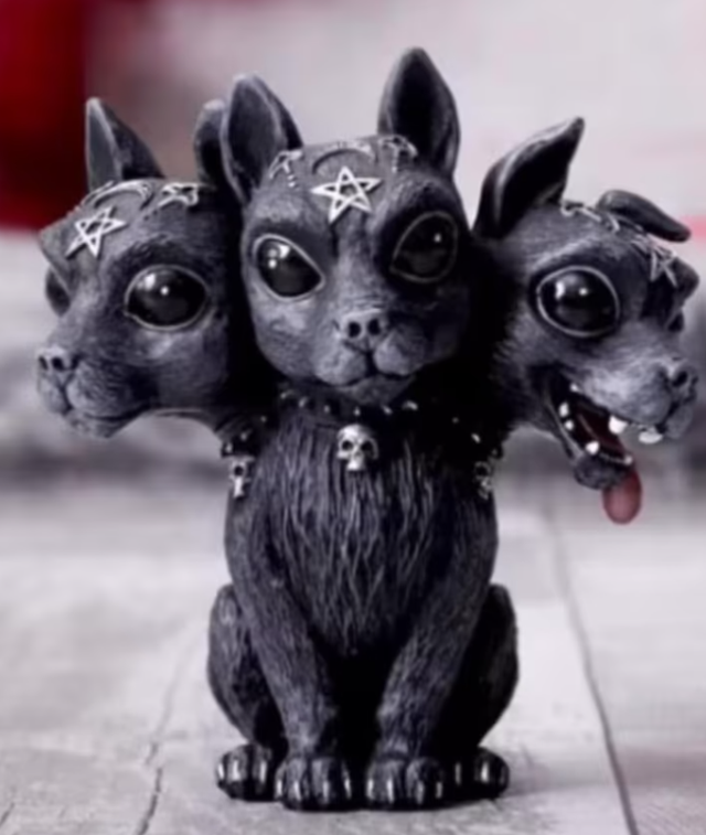 Prachtig beeldje Cerberus zwart (11cm)