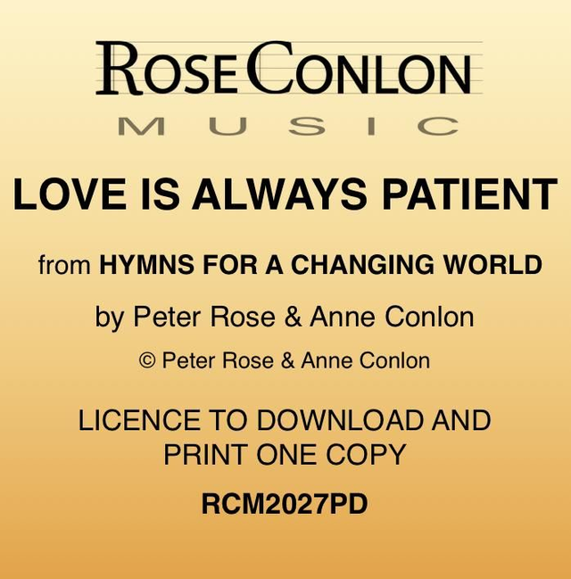 LOVE IS ALWAYS PATIENT  PDF  (Piano/Vocal)