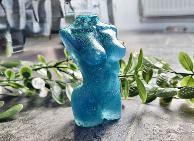 Female Body Ornament - Blue Glitter