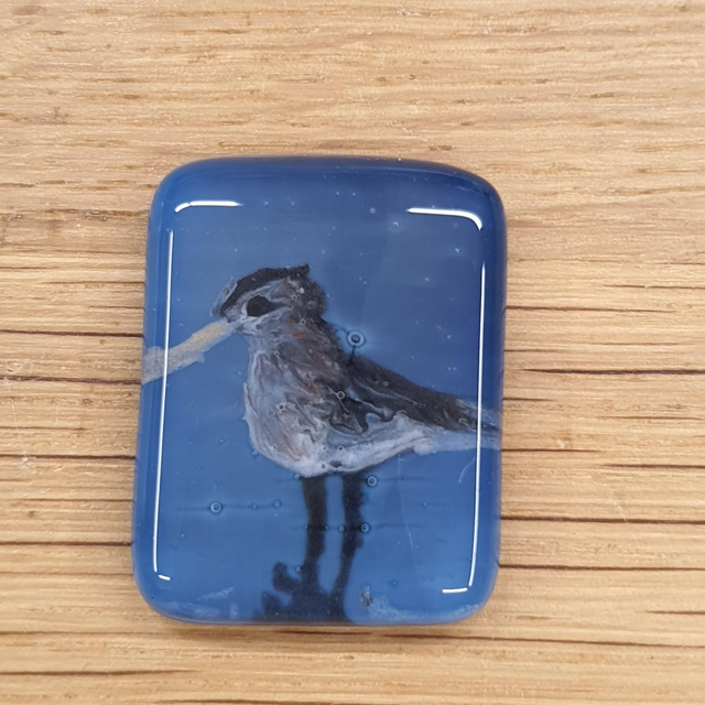 Water bird glass enamel badge