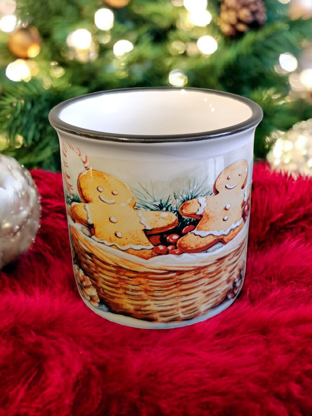 Tasse Pain d’Épice – Tasse de Noël Illustrée avec Biscuit Gingerbread