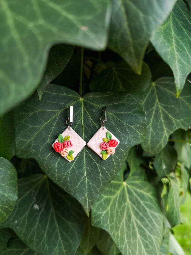 Collection Florale Jardin de Corail - Boucles d&#039;oreilles Caroline