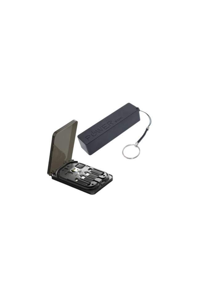 Power Bank 5V 3500 mAh Akku und 4 in 1 USB Ladekabel-Box