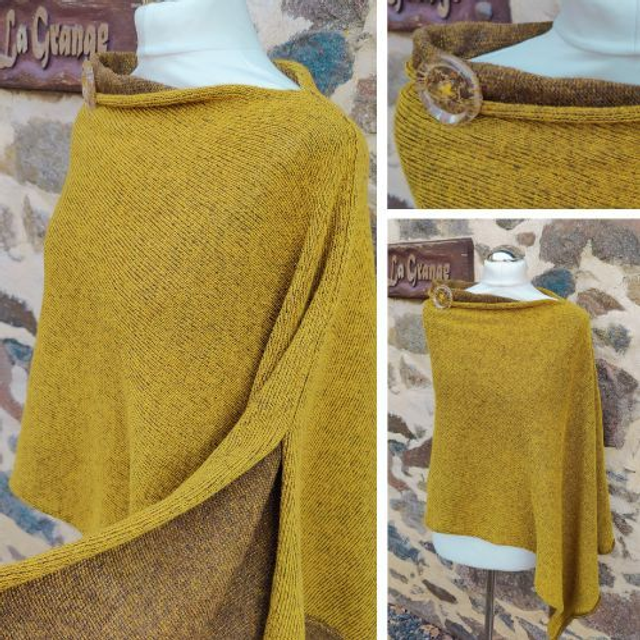 Couleurs, lambswool two tone women's poncho