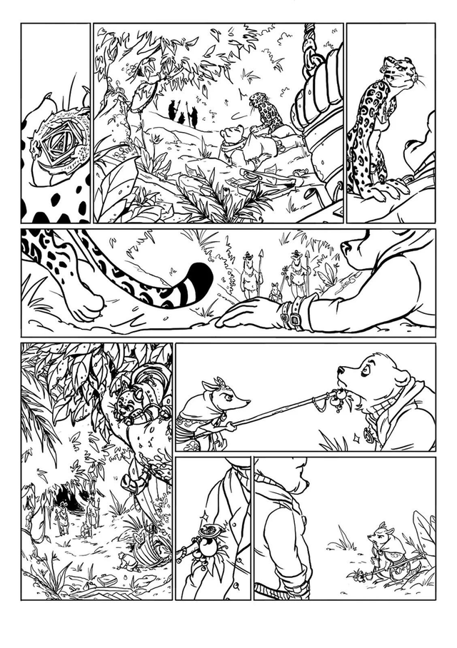 Planche de BD, noir et blanc - commande d&#039;illustration numérique