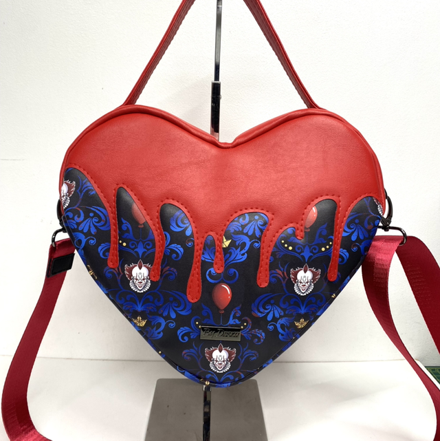 Clown Drippy Pumpkin Heart shaped crossbody Bag