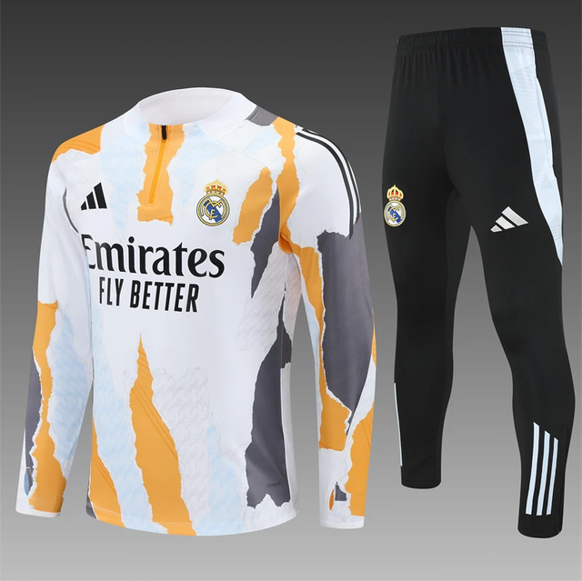Conjunto Chándal entrenamiento ADIDAS Real Madrid (Amarillo y Blanco) 24-25
