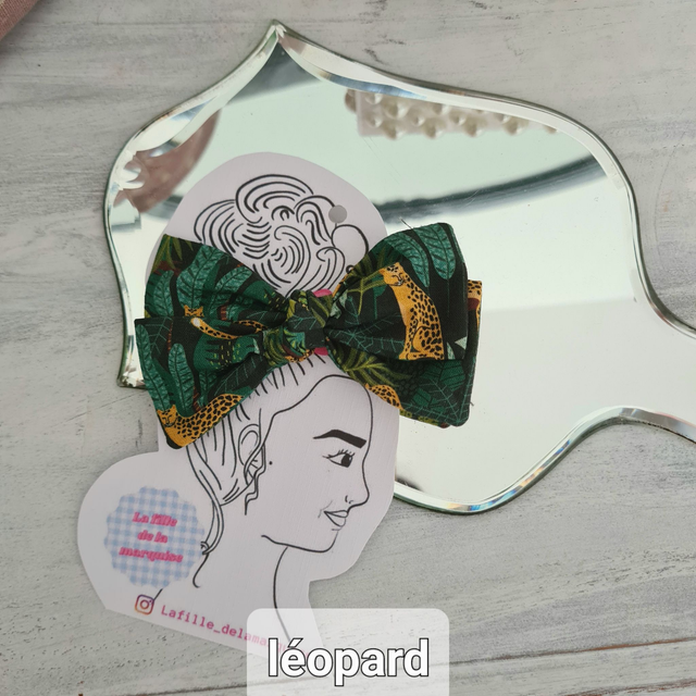 Barrettes en tissu revalorisé grand modèle