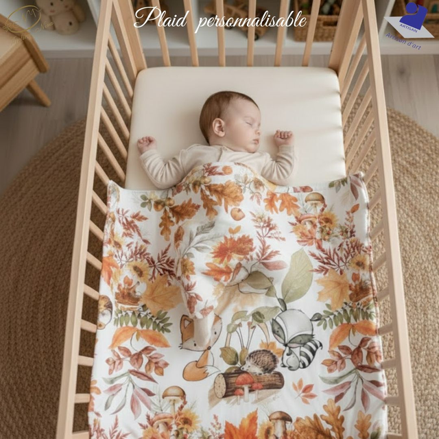 Plaid Douceur Minky &amp; Coton imprimé sur commande