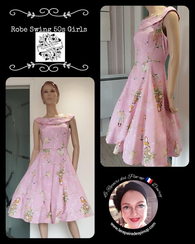 Robe Hearts Roses Fairy Princess Swing T42/44