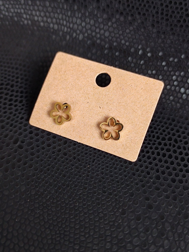 Edelstahl Ohrstecker | Blume | Gold